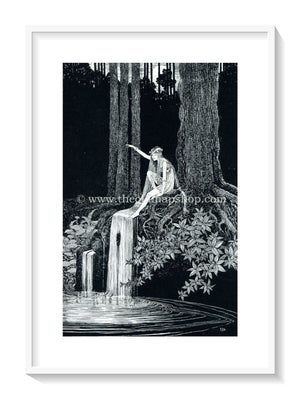 1921 Ida Rentoul Outhwaite Antique Fairy Print (The Waterfall Fairy) Vintage Book Plate, from The Enchanted Forest