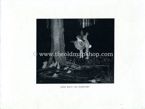 1925 Ida Rentoul Outhwaite Antique Fairy Print (Anne Meets The Rabbit Boy) Vintage Book Plate, from The Enchanted Forest