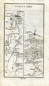 1778 Taylor & Skinner Antique Ireland Road Map 207/208 Birr, Leap, Brosna, Roscrea, Templemore, Thurles, Killenaule, Tipperary, Offaly