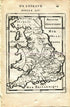 1683 Manesson Mallet "Royaume D'Angleterre" England, Scotland, Wales Antique Map Print Engraving