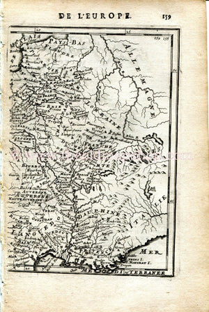 1683 Manesson Mallet Map "Carte Generale de France" Showing Rivers Towns & Provinces, Antique Print Engraving