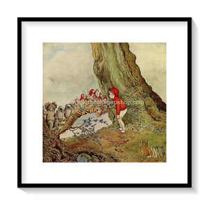 1925 Ida Rentoul Outhwaite Antique Fairy Print (Potty Talks to The Forest Creatures) Vintage Book Plate, from The Enchanted Forest