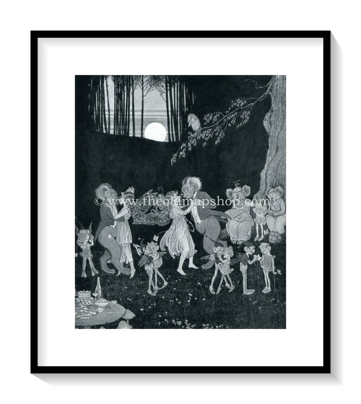 1925 Ida Rentoul Outhwaite Antique Fairy Print (The Dance) Vintage Book Plate, from The Enchanted Forest