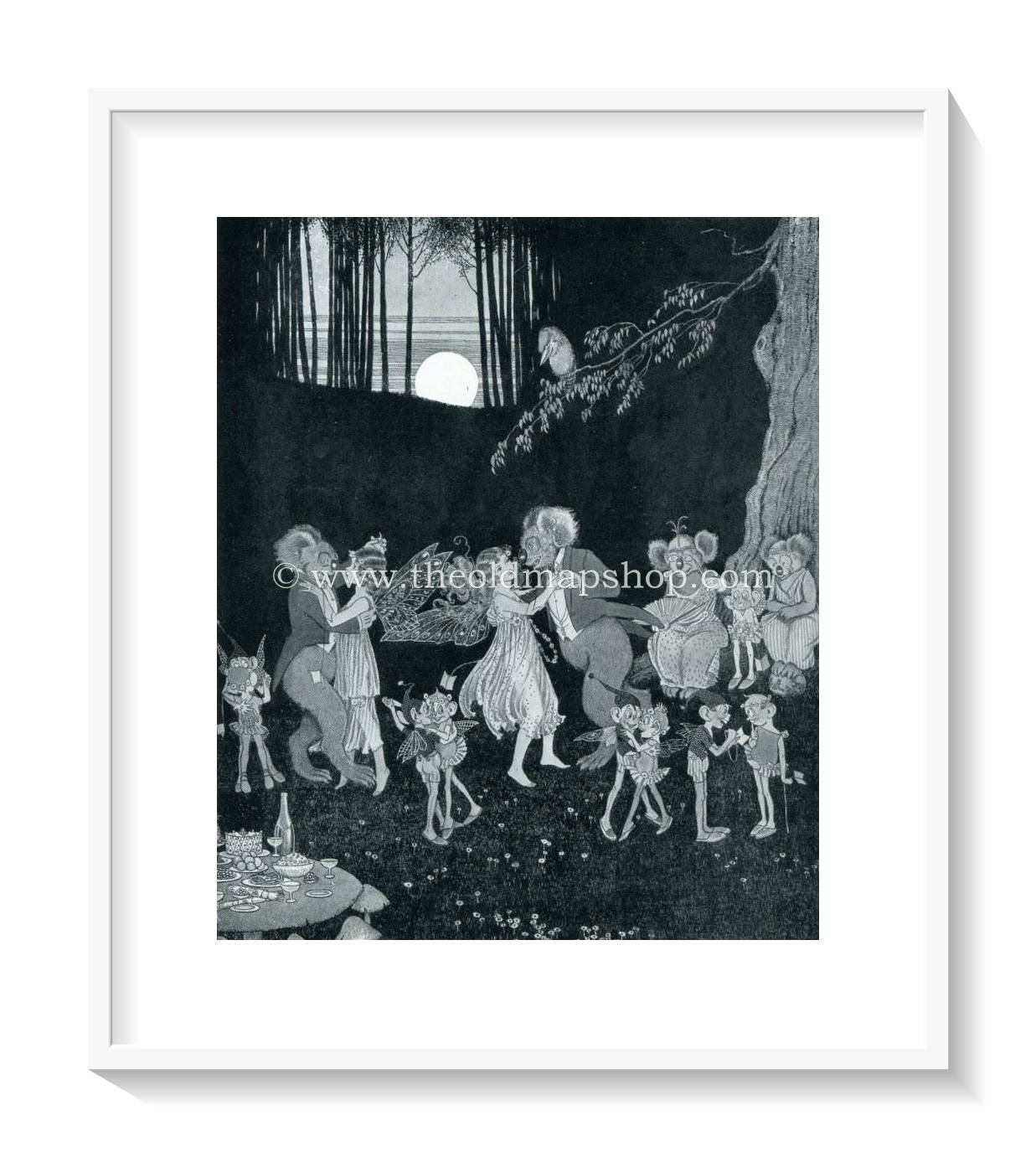 1925 Ida Rentoul Outhwaite Antique Fairy Print (The Dance) Vintage Book Plate, from The Enchanted Forest