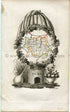 1823 Perrot Map of GERS, France, Antique Map, Print. Outline Original Hand Colouring.