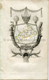 1823 Perrot Map of Hautes-Alpes, France, Antique Map, Print. Outline Original Hand Colouring.