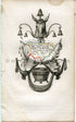 1823 Perrot Map of Haute-Loire, France, Antique Map, Print. Outline Original Hand Colouring.