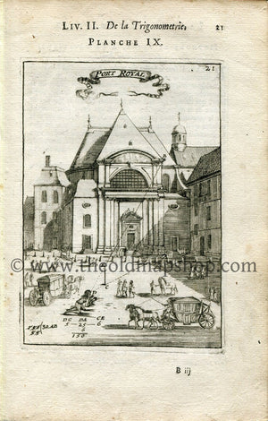 1702 Manesson Mallet Antique Print, Engraving - Chapel of Port-Royal Abbey, Paris, France - No.9 - The Old Map Shop