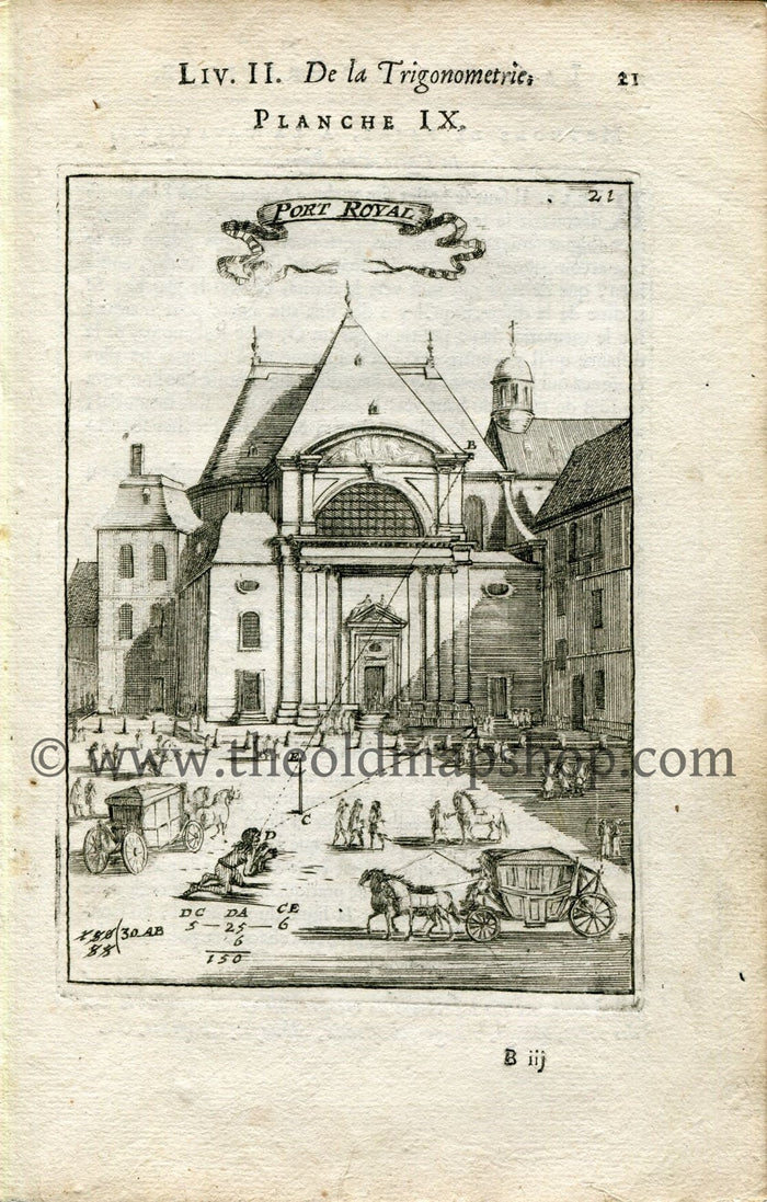1702 Manesson Mallet Antique Print, Engraving - Chapel of Port-Royal Abbey, Paris, France - No.9