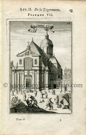 1702 Manesson Mallet Antique Print, Engraving - Saint-Joseph-des-Carmes, Roman Catholic Church, Paris, France - No.7 - The Old Map Shop