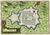 1634 Nicolas Tassin Antique Map Phalsbourg, Fort, Fortified Town Plan, Moselle, France Carte, Print