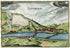 1634 Nicolas Tassin Antique Print, Bird's-eye View Saverdun, Ariege, France Carte, Map