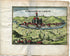 1634 Nicolas Tassin Antique Print, Bird's-eye View The basilica of Saint Mathurin in Larchant, Seine-et-Marne, France Carte, Map