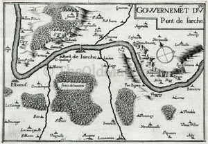 1634 Nicolas Tassin Antique Map, Pont-de-l'Arche, Alizay, Elbeuf, Louviers, Poses, Oissel, Lery, Ande, Eure, Normandy, France Carte, Print