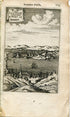 Brest, France Antique Print, Map, 1672 Manesson Mallet "Les Travaux De Mars" Engraving, Bird's-eye, Perspective View