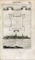 Bappaume, Bapaume, France Antique Print, Map, 1672 Manesson Mallet "Les Travaux De Mars" Engraving, Bird's-eye Perspective View
