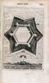 Fort Rebus, Belgium, Antique Print, Map, 1672 Manesson Mallet "Les Travaux De Mars" Engraving, Bird's-eye Perspective View