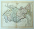 c.1840 Russia in Asia, Antique Map, Print by John Dower, Hand Colored