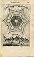Barcelona, Spain Antique Print, 1672 Manesson Mallet "Les Travaux De Mars" Engraving, Bird's-eye, Perspective View