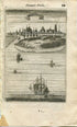 Dunkirk, Dunkerque, France Antique Print, Map, 1672 Manesson Mallet "Les Travaux De Mars" Engraving, Bird's-eye, Perspective View