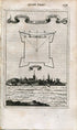 Bapaume, Bappaume, France Antique Print, Map, 1672 Manesson Mallet "Les Travaux De Mars" Engraving, Bird's-eye Perspective View