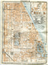 1909 Chicago, Illinois, Antique Baedeker Print, Map