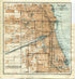 1909 Chicago, Illinois Antique Baedeker Map