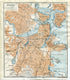 1909 Boston, Massachusetts, Antique Baedeker Map, Print