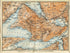1899 Weggis, Vitznau, Meggen, Greppen, Kussnacht, Arth, Goldau, Beckenried, Buochs, Brunnen, Lauerz, Switzerland Antique Baedeker Map, Print