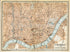 1899 Cincinnati, Ohio, United States, Town Plan, Antique Baedeker Map, Print