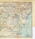 1899 Virginia, Maryland, New Jersey, Pennsylvania, Delaware, Philadelphia, Baltimore, Washington, United States, Antique Baedeker Map, Print