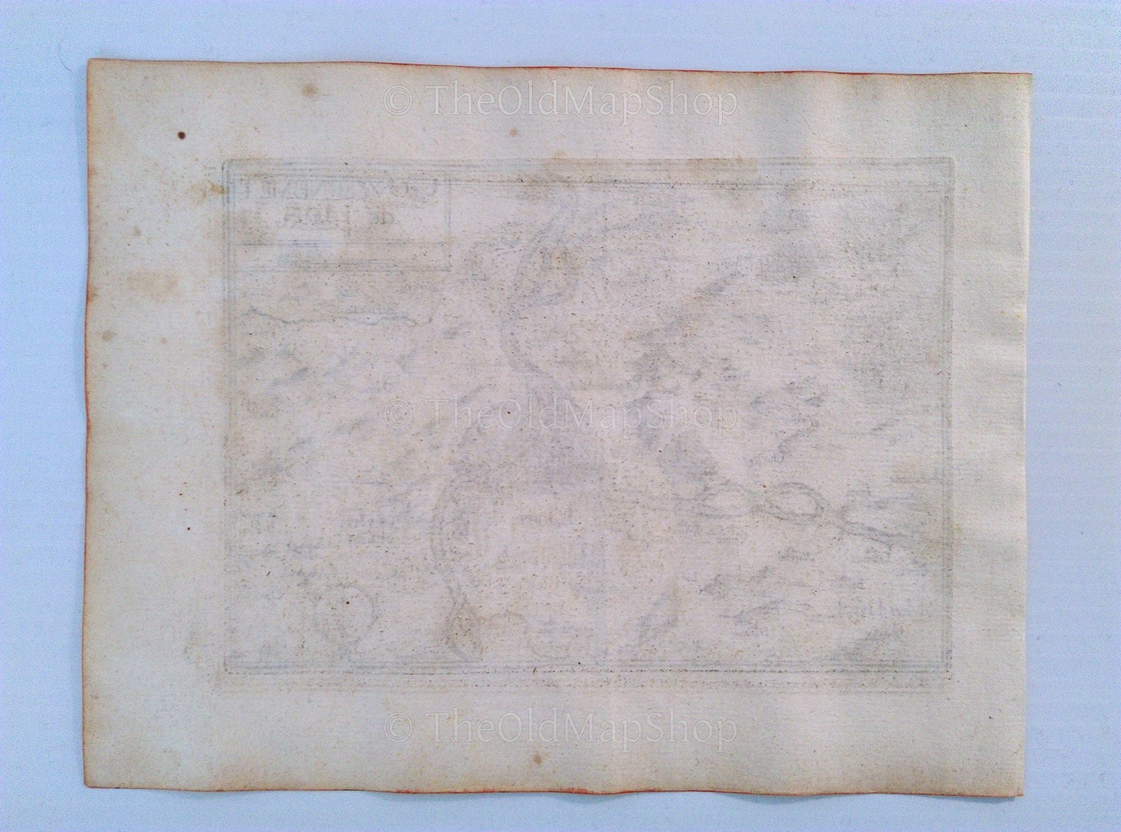 1634 Nicolas Tassin Map Lyon, Montluel, Rhone Alpes, France Rare Antique