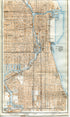 1909 Chicago, Illinois, Antique Baedeker Map Print
