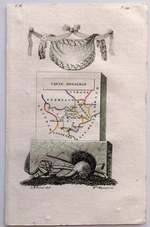 1823 Scarce A. M. Perrot Antique County Map, Cavan, Monaghan, Ireland