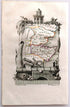 1823 Scarce A. M. Perrot Antique County Map, Essex, Kent, England