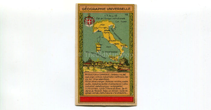 Italy, Antique Map c.1920 - A scarce advertising card for La Belle Jardiniere, shopping center, Paris France