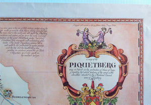 South Africa, Piquetberg Wine Region Vinyard Winery Map, 1973 Janice Ashby Pictorial Map, Poster