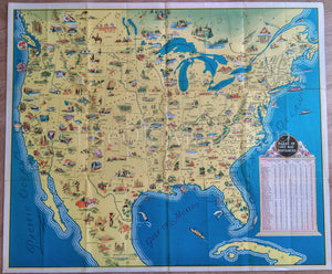 1936 North America Pictorial Map - America. Beauty • Wonders • Inspiration • Progress • Without End.