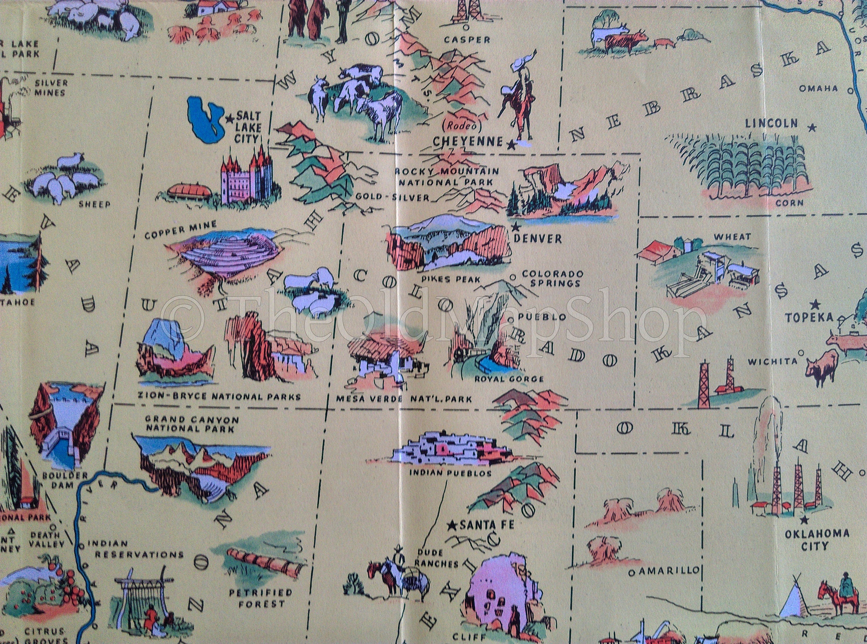 1936 North America Pictorial Map - America. Beauty • Wonders • Inspiration • Progress • Without End.