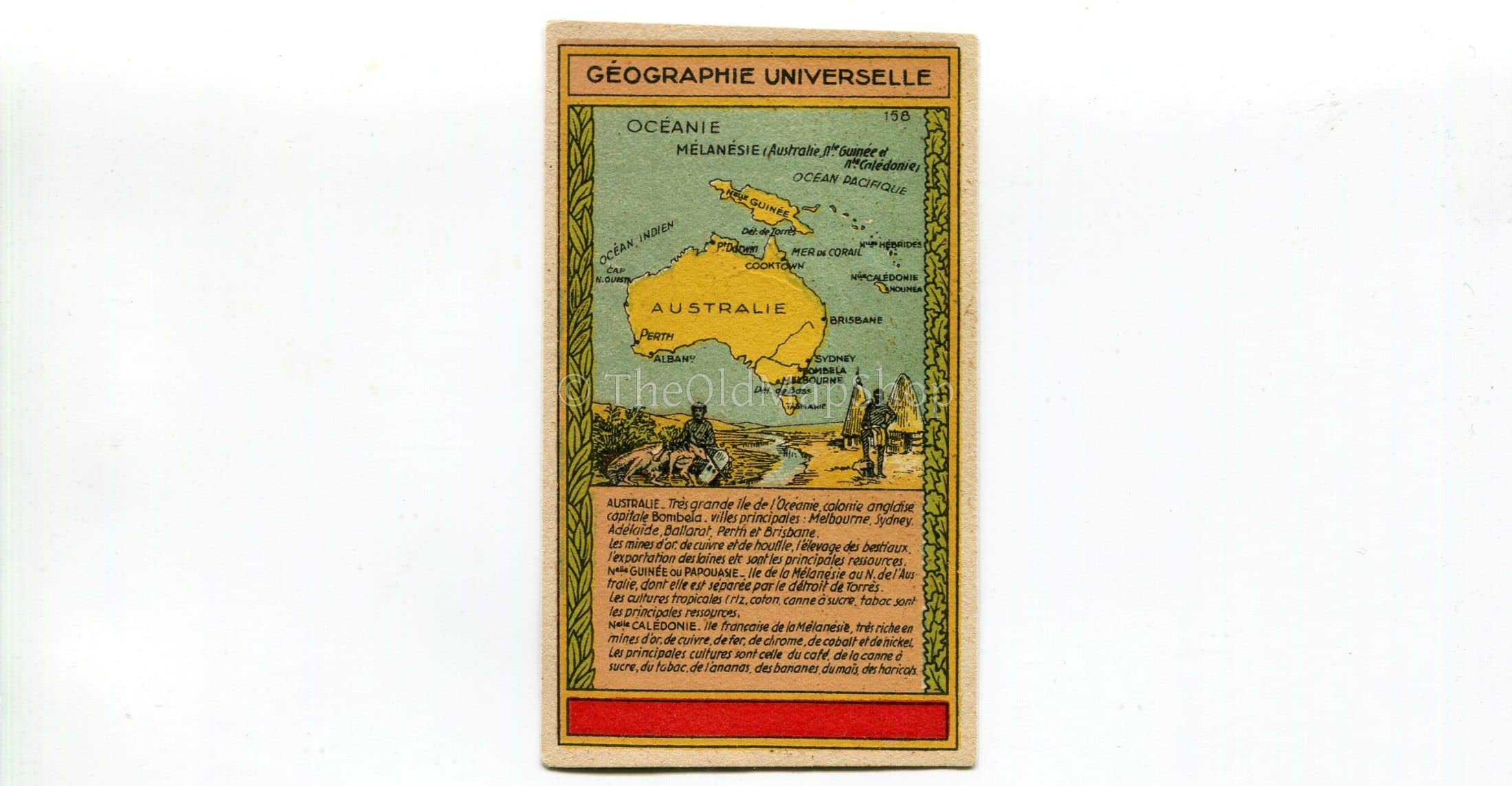 Australia Antique Map c.1920 - A scarce advertising card for La Belle Jardiniere, shopping center, Paris France