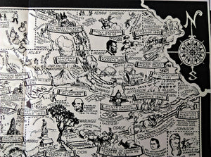 Rare 1941 Historic Kansas Pictorial Map by Frank A Cooper. Publisher Kansas Coronado Cuarto Centennial Commission
