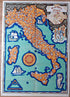 Rare 1933 Italy Pictorial Map, Umberto Zimelli, Beautiful Italy, La Belle Italie, This is the English Version of this map.