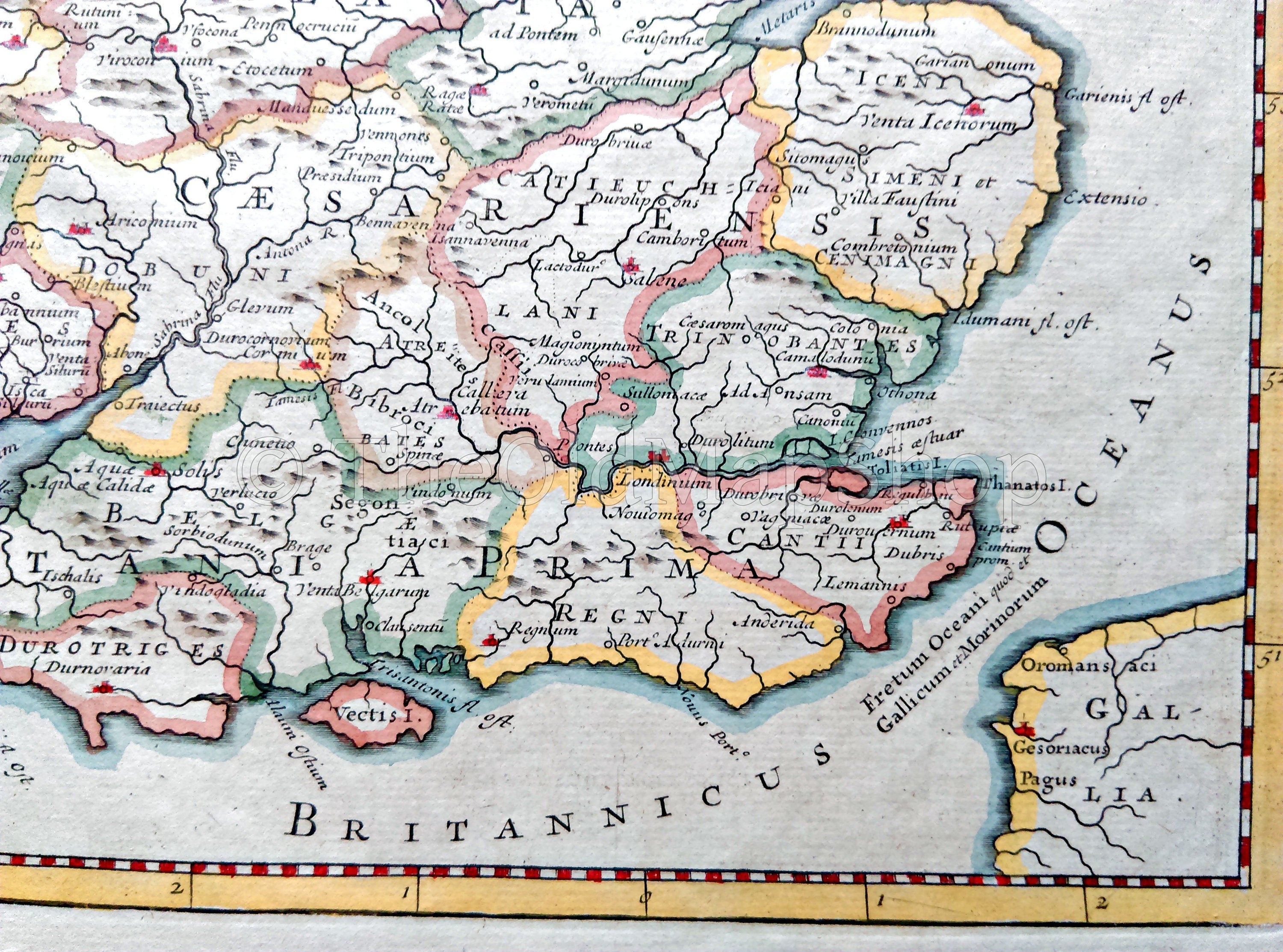 1722 Britannia Romana Antique Map by Robert Morden - Roman Britain, England, Ireland, Scotland, Wales, From Camden's Britannia - The Old Map Shop