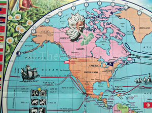 c.1959 McCormick's Pictorial Map of the World. Tea, Coffee, Spice Map of the world,
