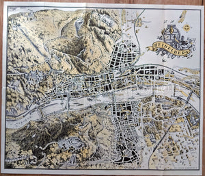 1937 Heidelberg, Germany Pictorial Map by German Artist Leo Faller