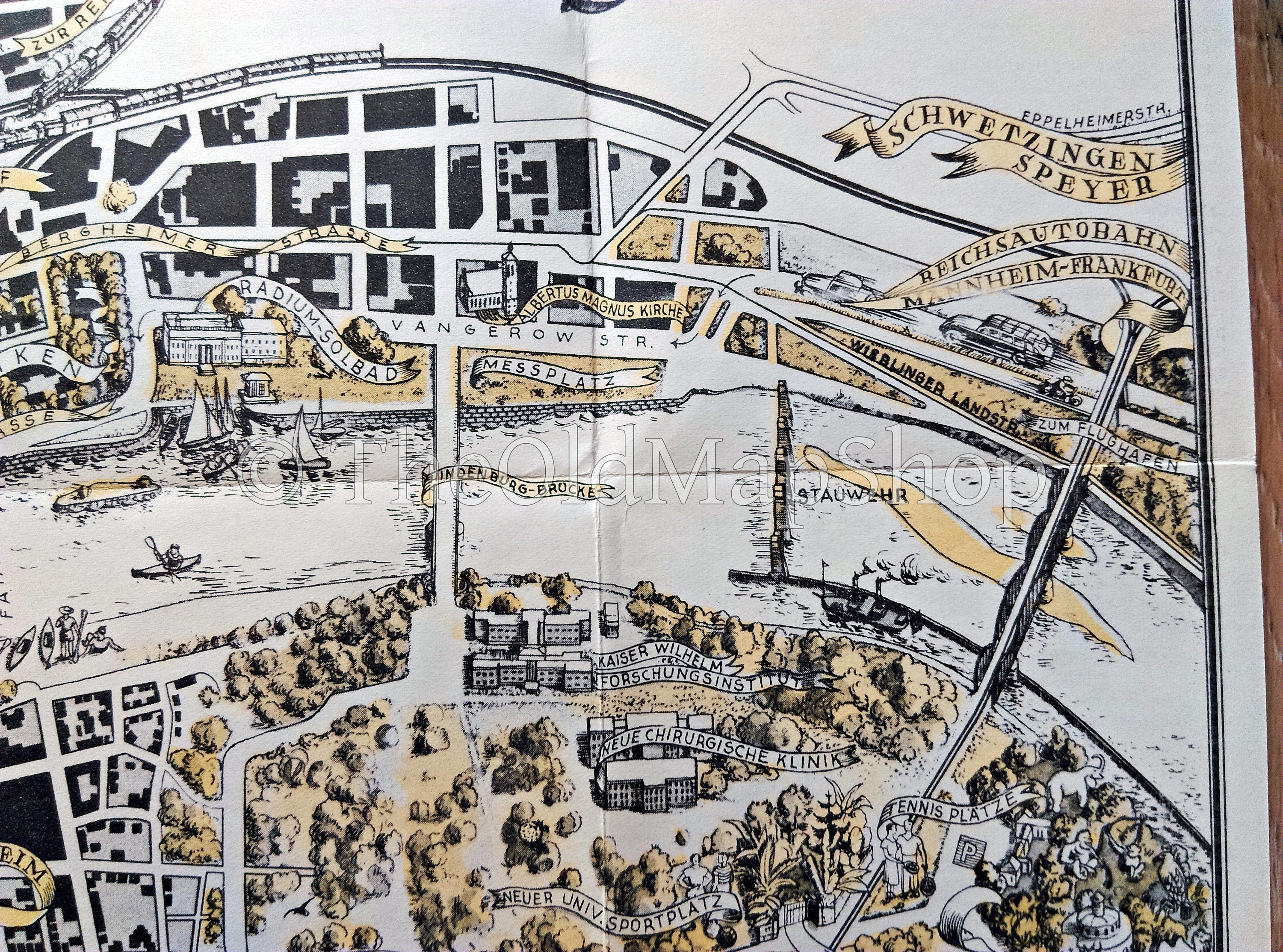 1937 Heidelberg, Germany Pictorial Map by German Artist Leo Faller