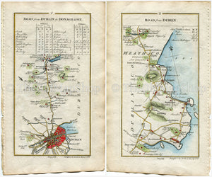 1778 Taylor & Skinner Antique Ireland Road Map 1/2 Dublin Swords Lusk Rush Loughshinny Skerries Balrothery Balbriggan Knocknagin Gormanston
