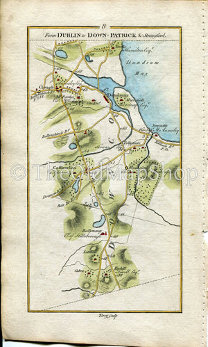 1778 Taylor & Skinner Antique Ireland Road Map 7/8 Jonesborough Newry Warrenpoint Rathfriland Castlewellan Newcastle Dundrum Clough Co. Down