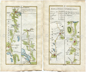 1778 Taylor & Skinner Antique Ireland Road Map 71/72 Elphin Boyle Lanesborough Strokestown Tulsk Castleplunket Castlerea Roscommon