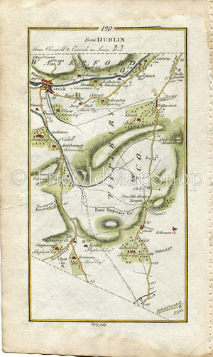 1778 Taylor & Skinner Antique Ireland Road Map 119/120 Gowran Irishtown Bennettsbridge Kells Ballypatrick Tipperary Waterford Kilkenny